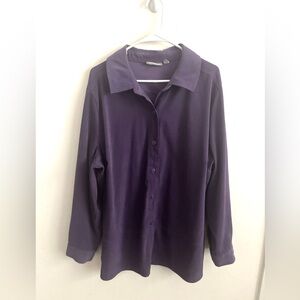 Croft & Barrow Women’s Button down Sz 2X Stretch Purple Career Office Workwear